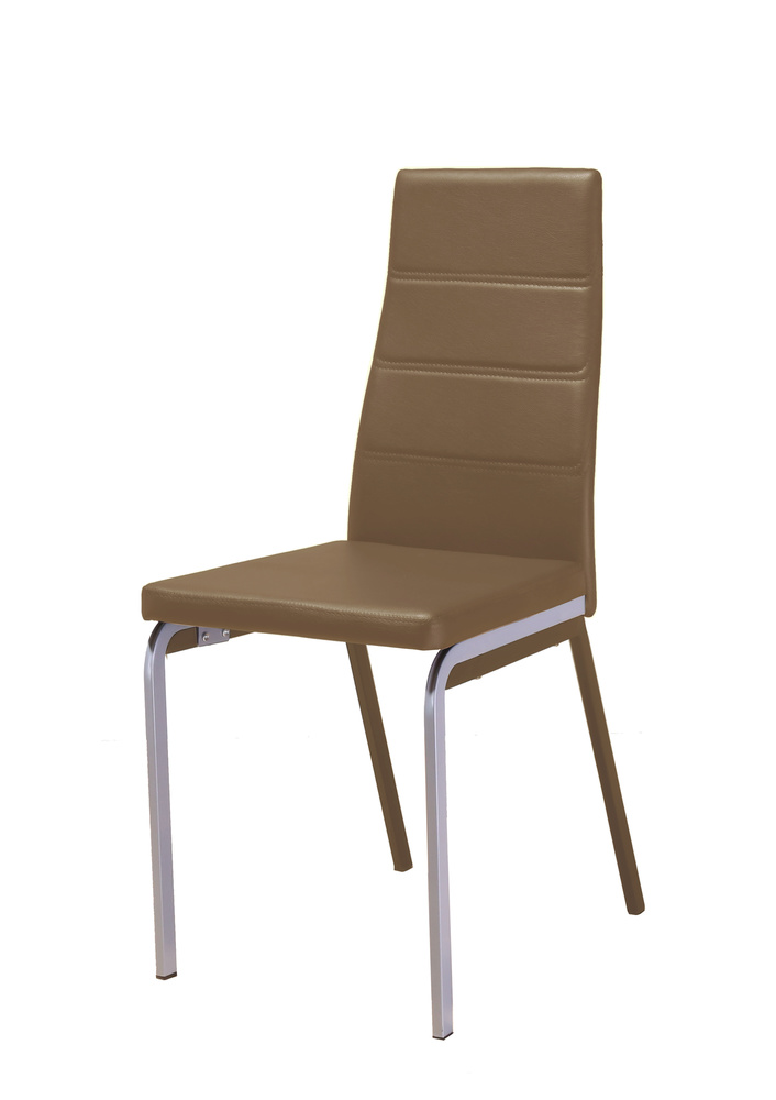 CAP 01 chair silver/cappucchino coloured artificial leather cappuccino B 42, H 96,5, T 55 cm